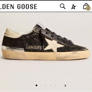 Golden Goose super-star black glitter and cream size 41 NIB